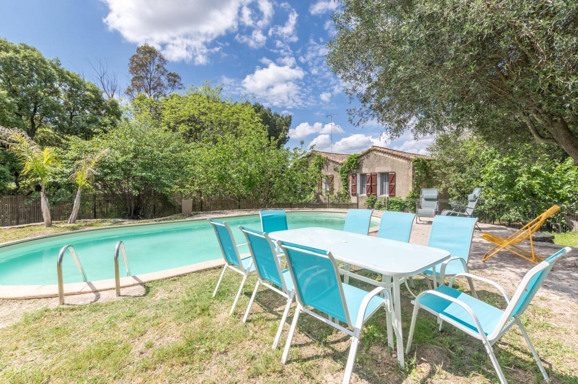 Maison Avec Piscine Location De Vacances Ferme Pedagogique Du Dolmen Le Pouget Ngoại thất bức ảnh